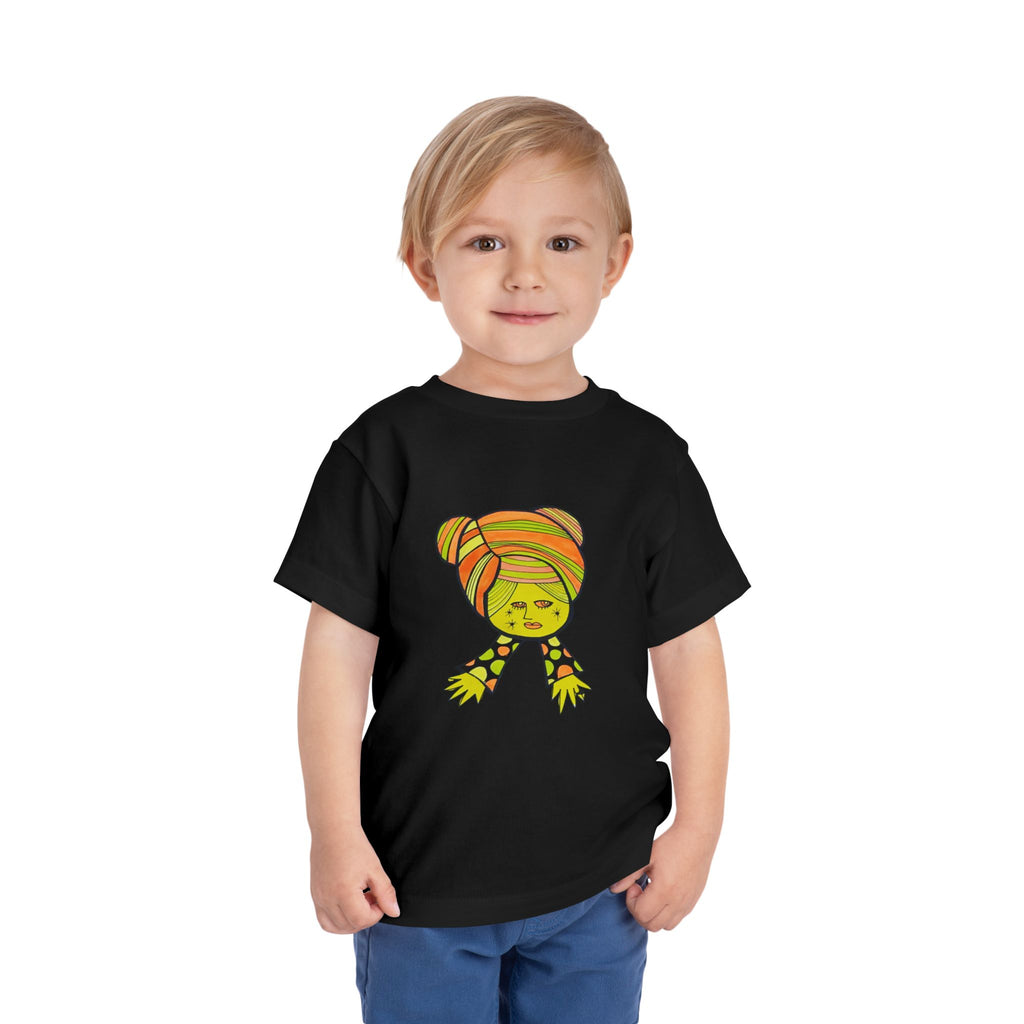Toddler Tee — Cute Green Turban Baby Illustration