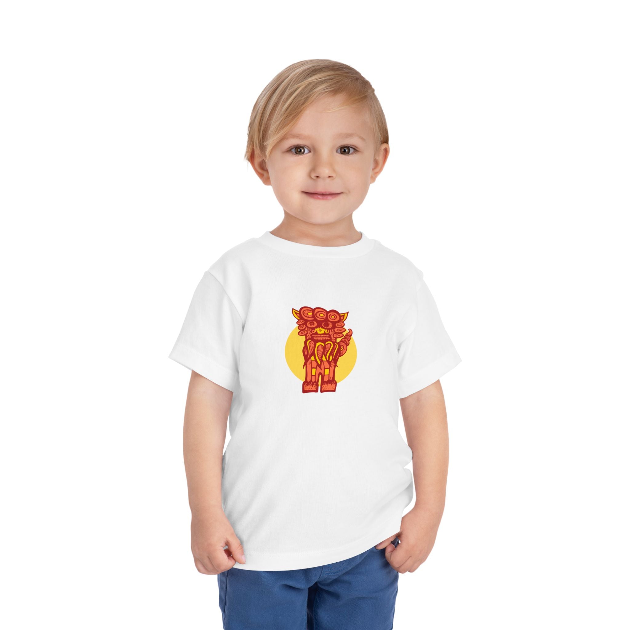 Okinawan Solar Shisa Toddler T-Shirt | Retro Pop Kid’s Streetwear