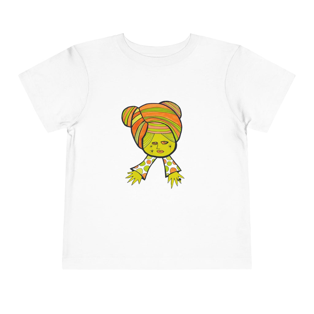 Toddler Tee — Cute Green Turban Baby Illustration