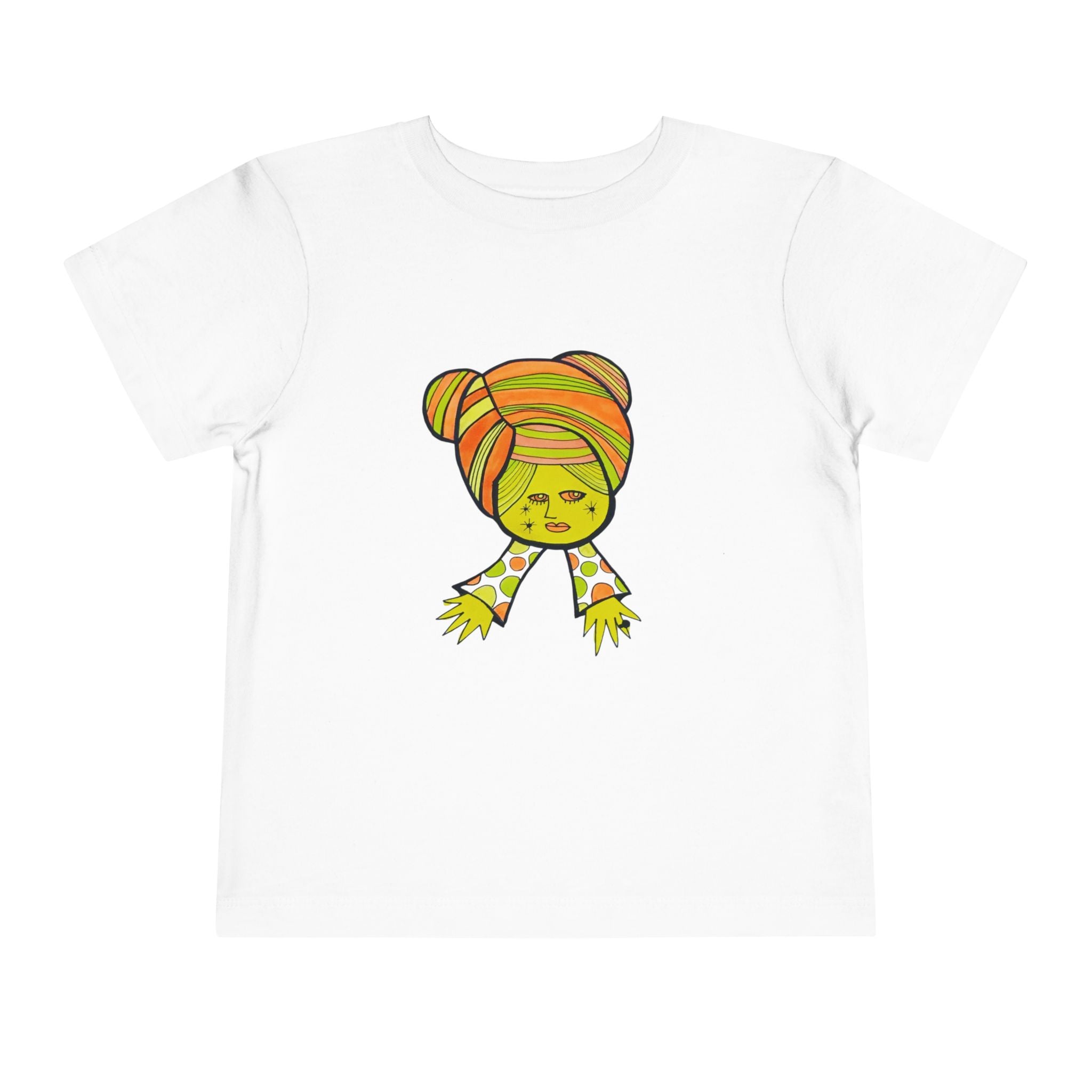 Toddler Tee — Cute Green Turban Baby Illustration