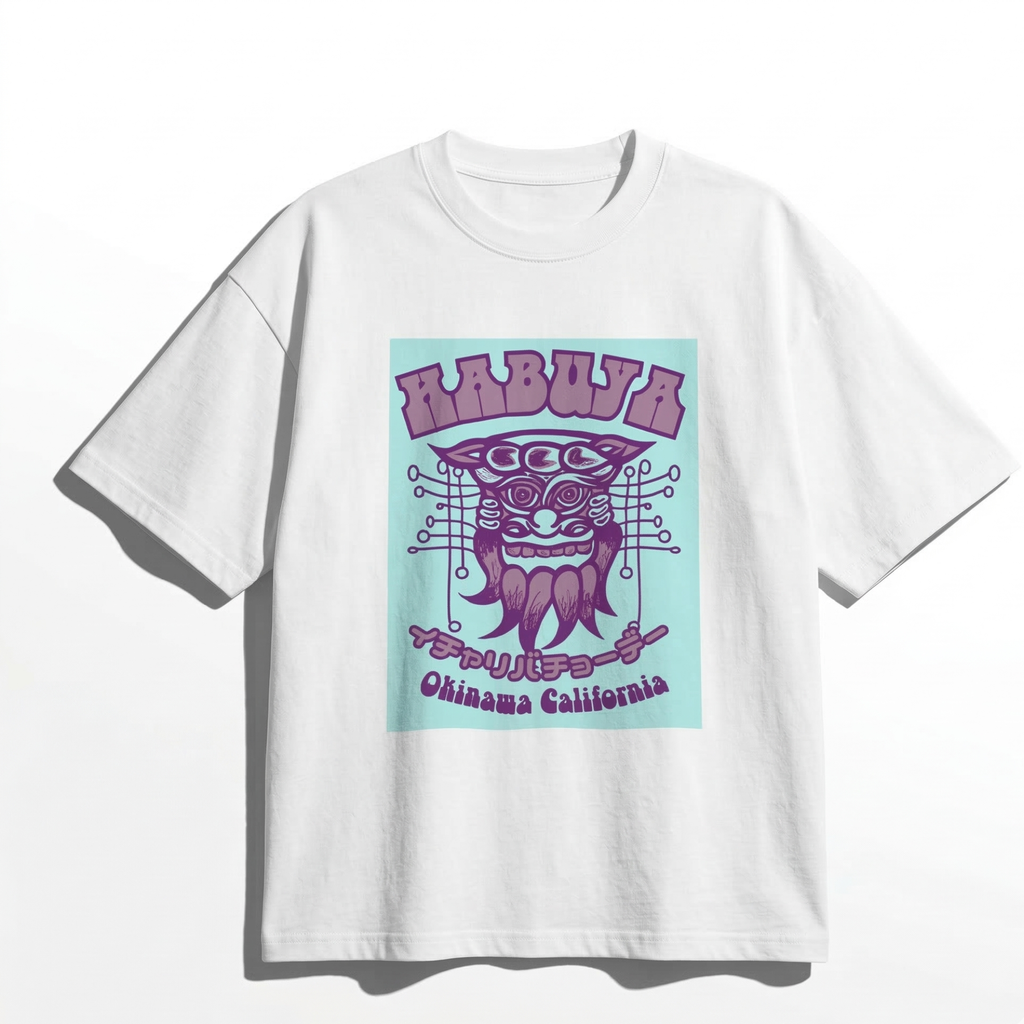 Okinawa Tropical Shisa T-Shirt – Japanese Coastal Aesthetic Tee