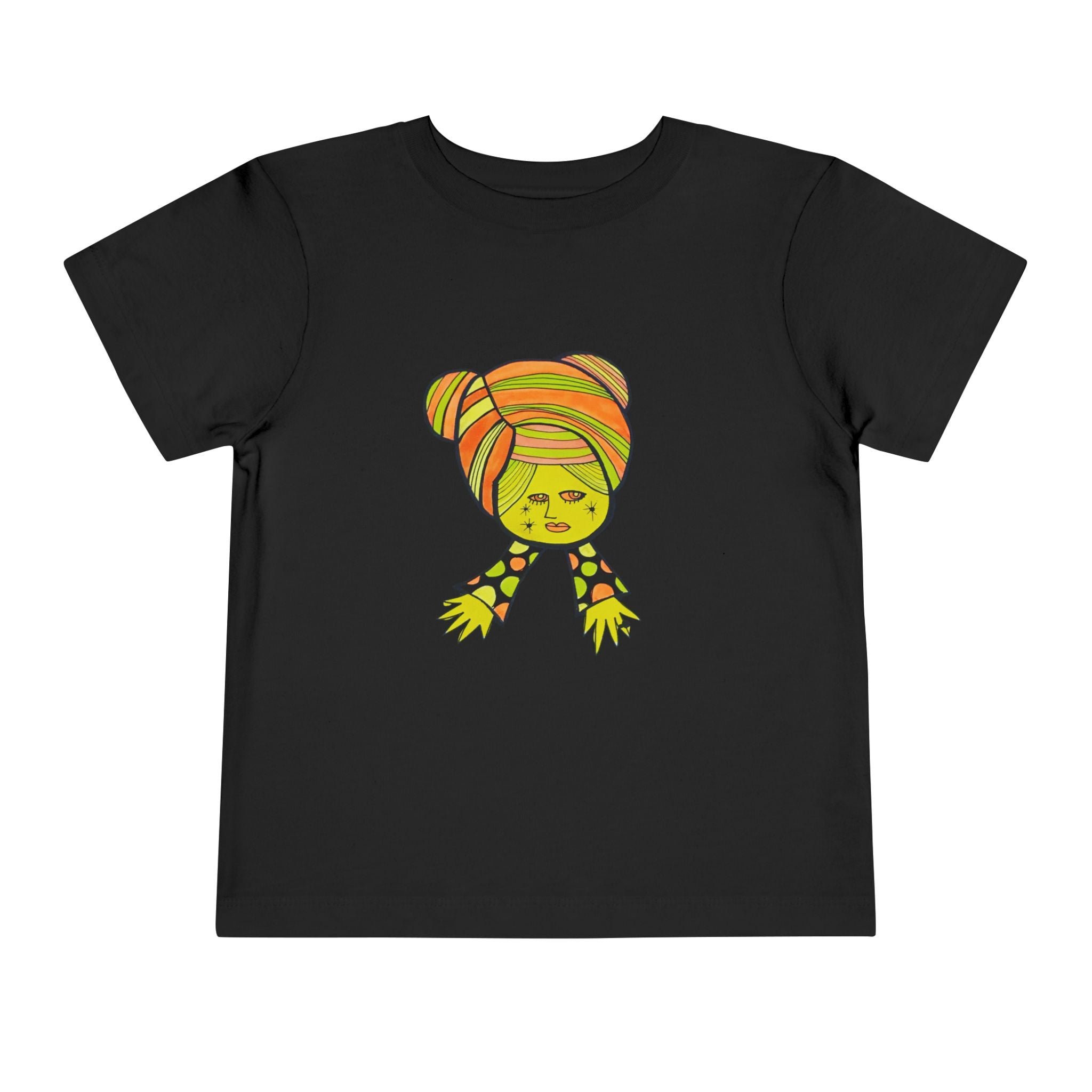Toddler Tee — Cute Green Turban Baby Illustration