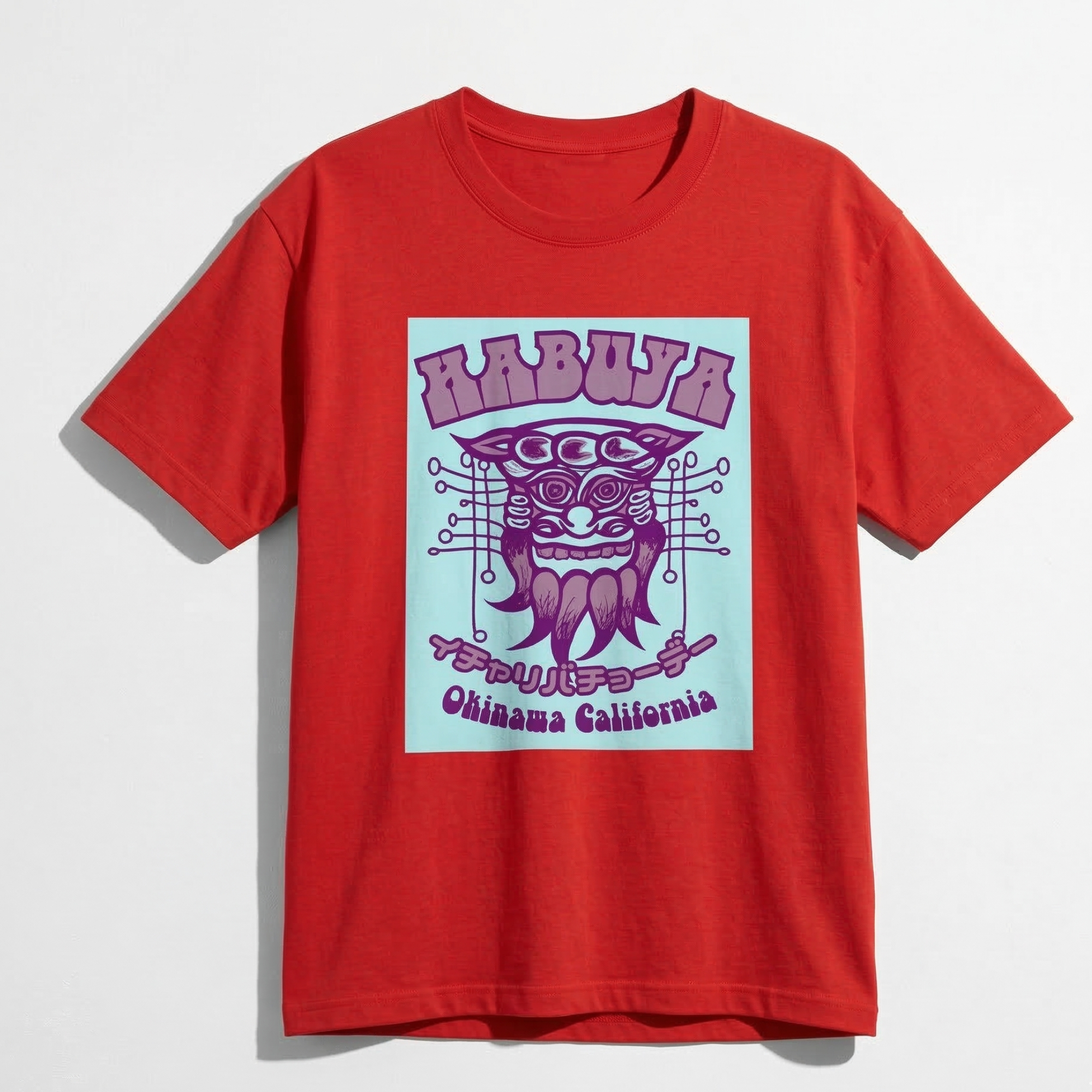 Okinawa Tropical Shisa T-Shirt – Japanese Coastal Aesthetic Tee