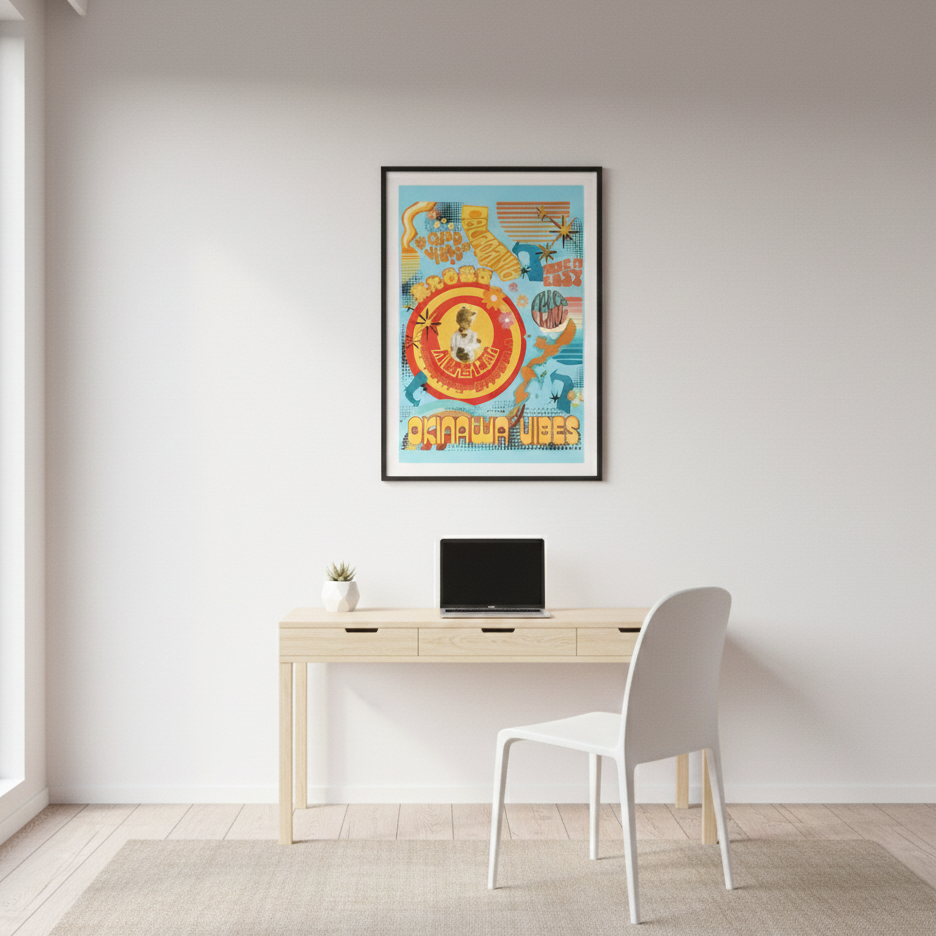 Okinawa Vibes Lucky Cat Poster