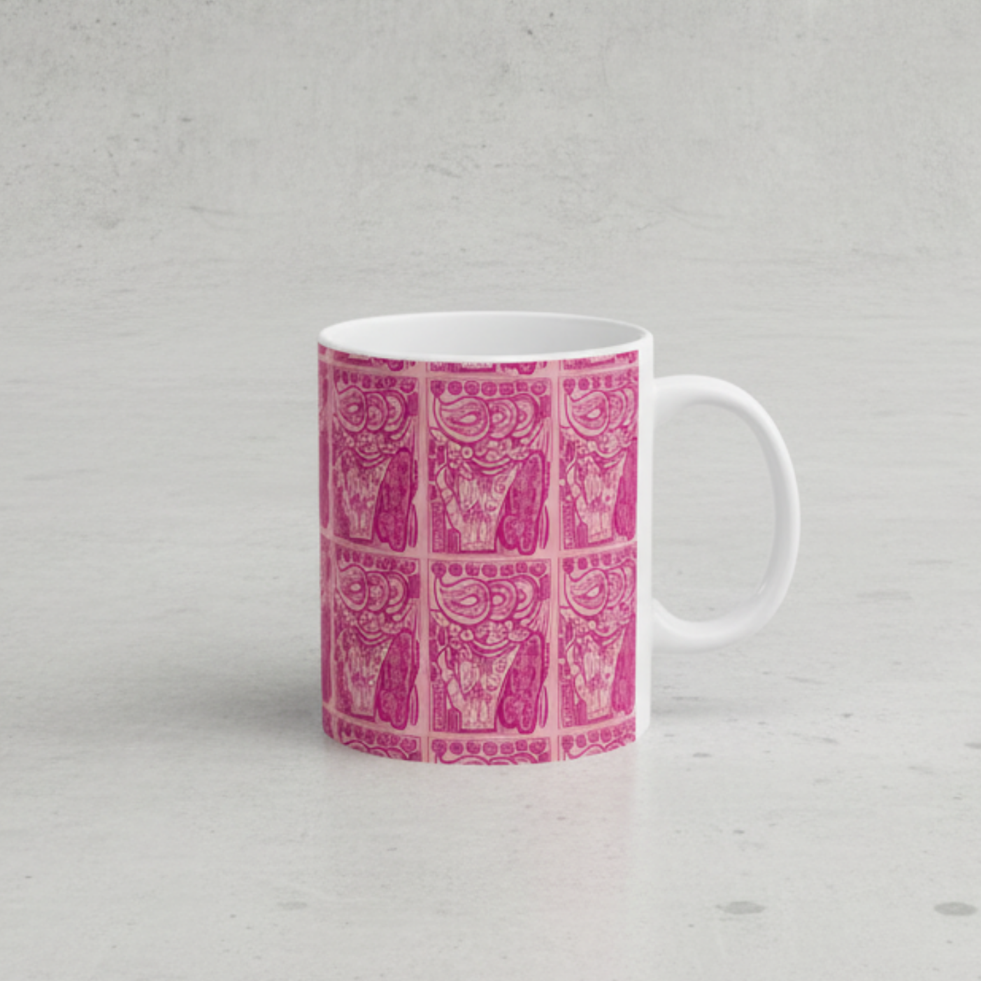 Retro Japanese Aesthetic Mug – Pink Japan Pop Art Coffee Cup
