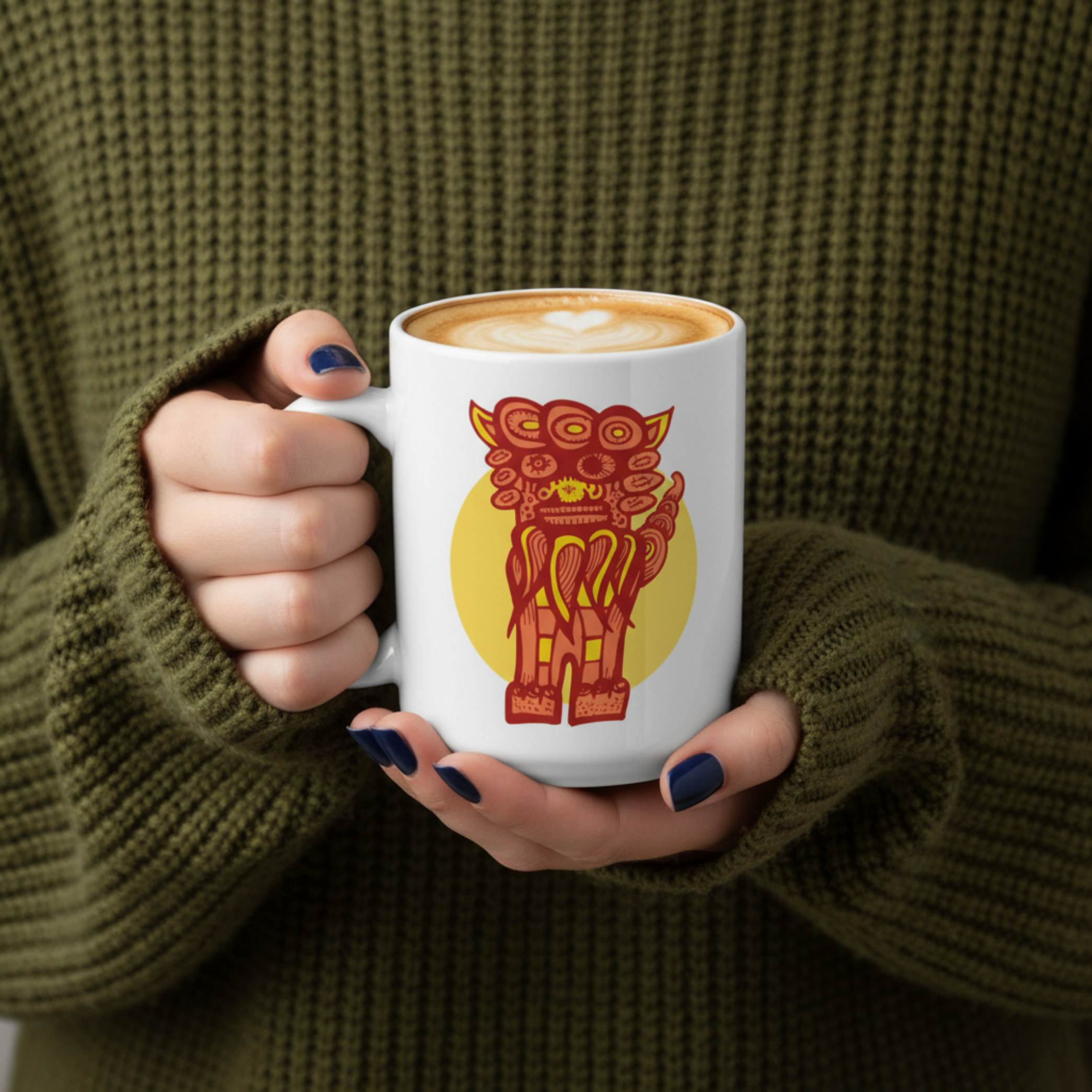 Japanese Shisa Mug – Okinawa Guardian Coffee Cup for Japan Lovers