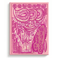 Japanese Shisa Wall Art – Pink Okinawan Aesthetic Canvas