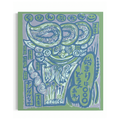 Japanese Shisa Wall Art – Blue Okinawan Aesthetic Canvas